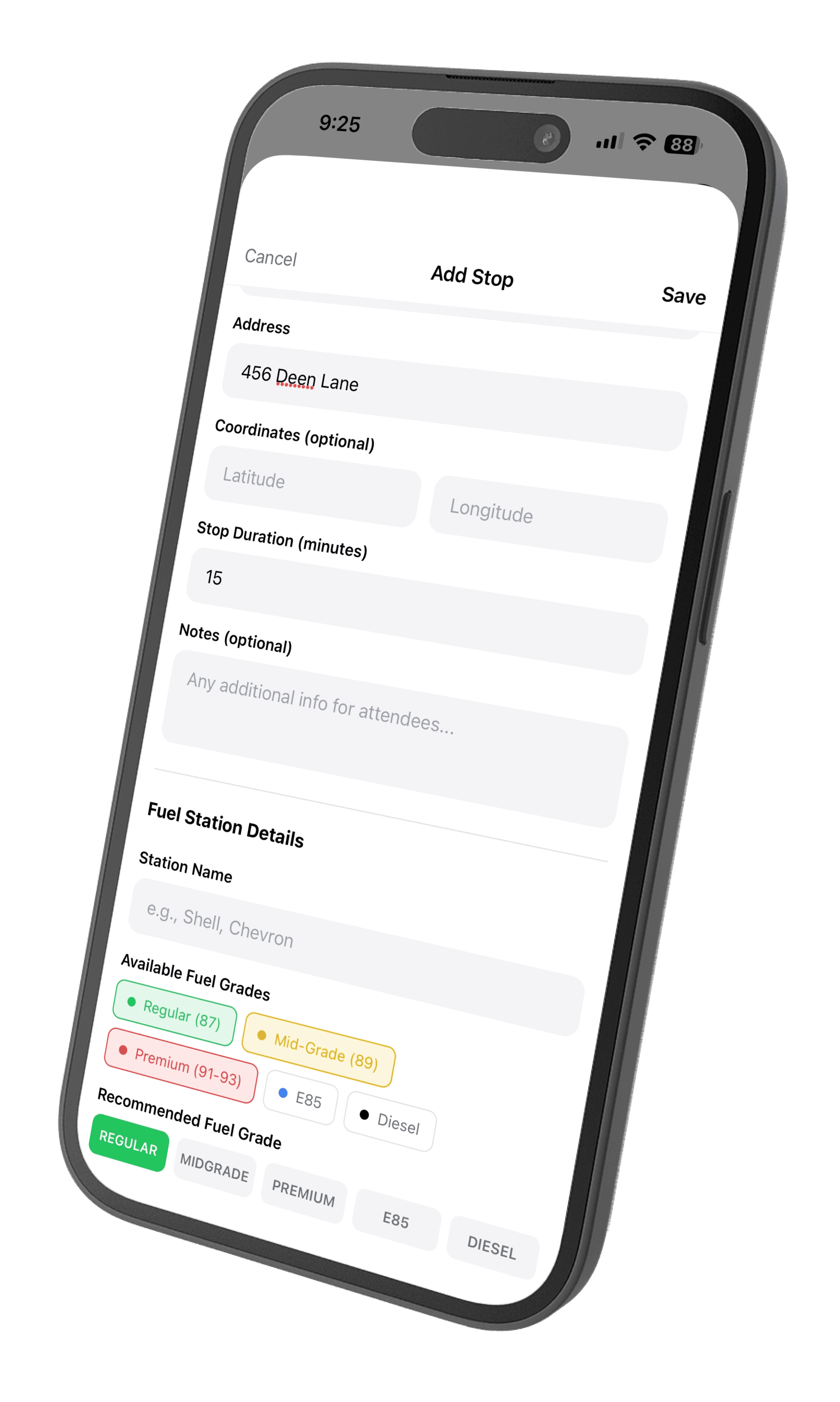 AutoMeet cruise routes interface