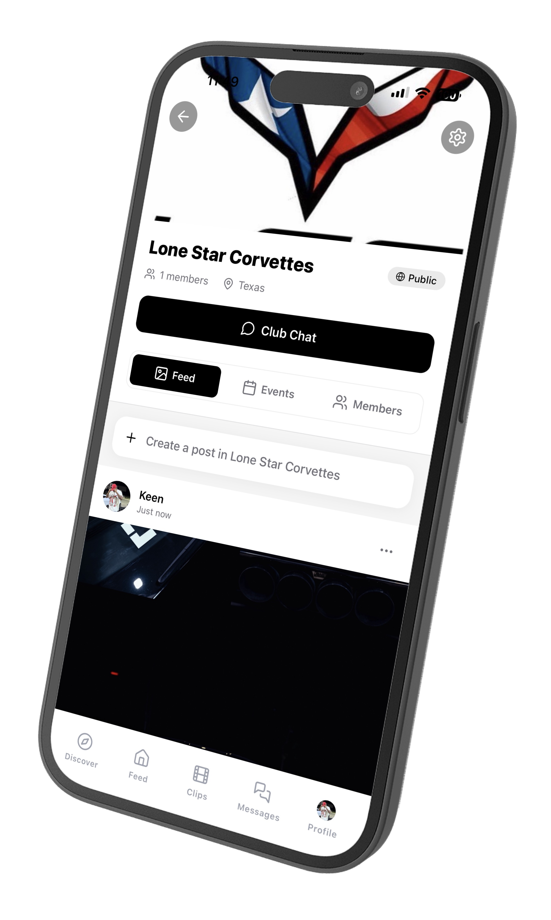 AutoMeet Car Clubs Interface
