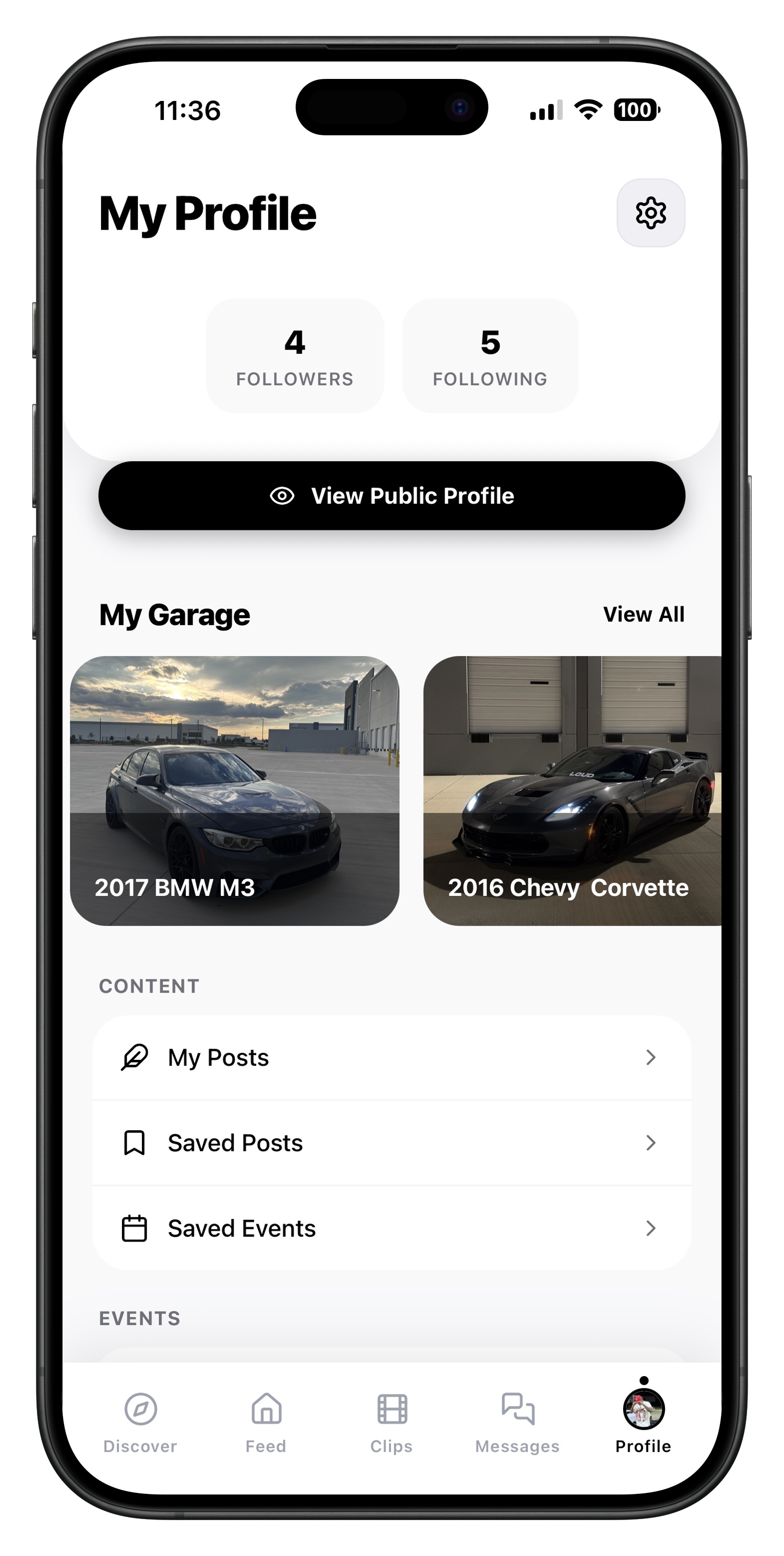 AutoMeet Digital Garage App Interface